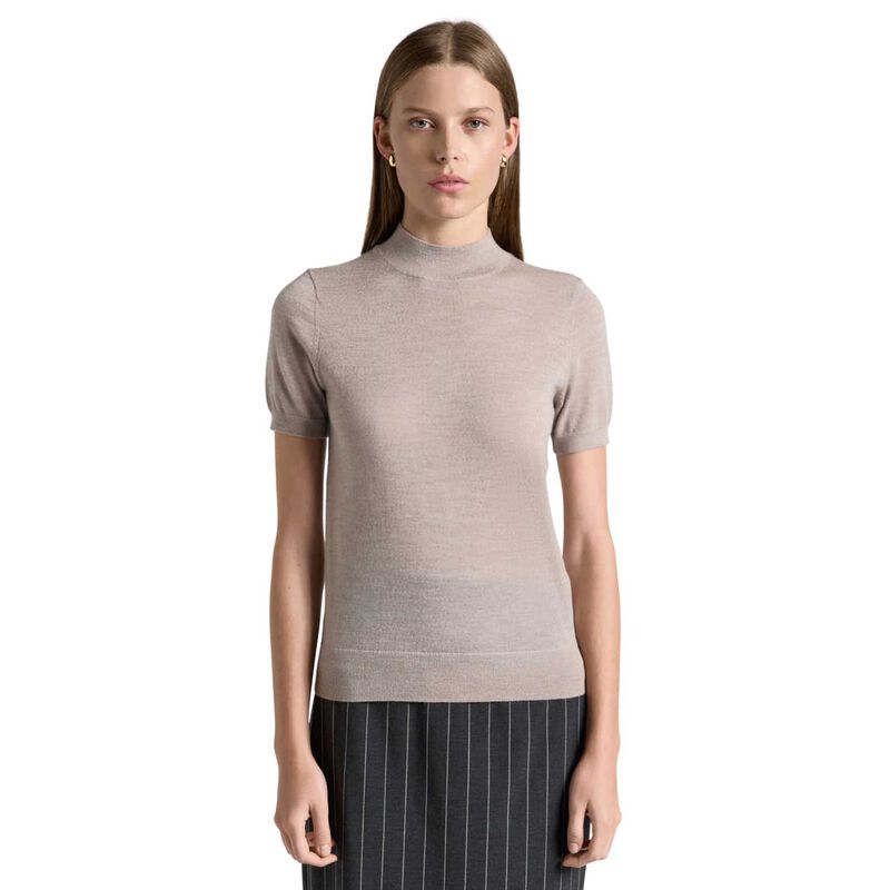 Cue Merino Short Sleeve Mock Neck Knit image number 0